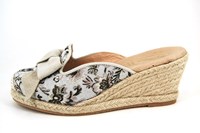 Espadrille wedge mules - beige in large sizes